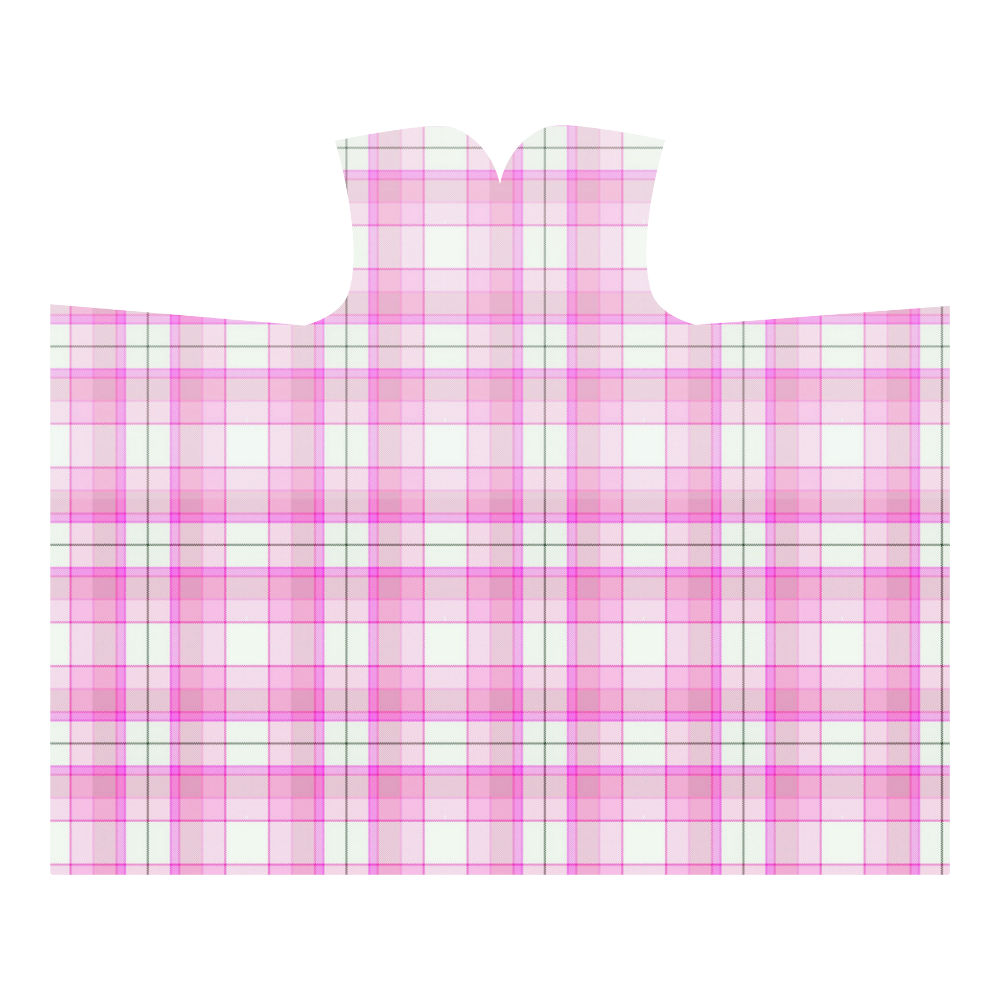 Pink Plaid Hooded Blanket 60''x50''