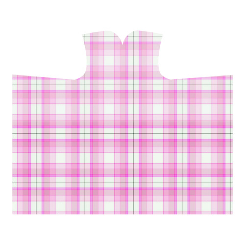 Pink Plaid Hooded Blanket 60''x50''