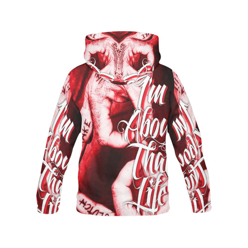 Life Red All Over All Over Print Hoodie for Men (USA Size) (Model H13)