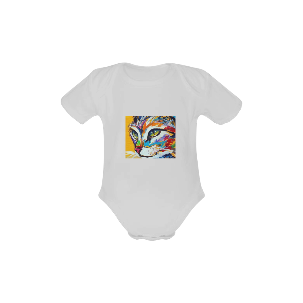 Onesy Cat Baby Powder Organic Short Sleeve One Piece (Model T28)