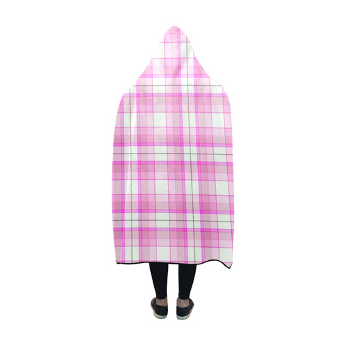 Pink Plaid Hooded Blanket 60''x50''