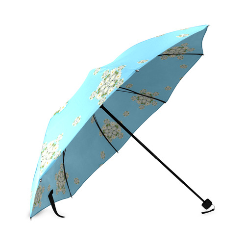 waterlily snowflake pattern umbrella Foldable Umbrella (Model U01)