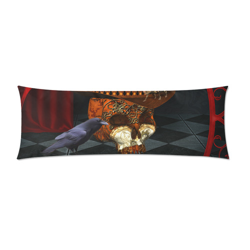 Steampunk skull with rat and hat Custom Zippered Pillow Case 21"x60"(Two Sides)