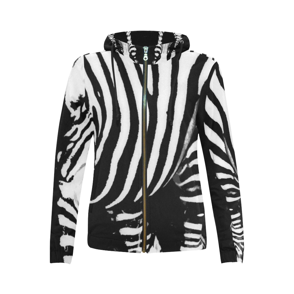 STWIPES All Over Print Full Zip Hoodie for Women (Model H14)