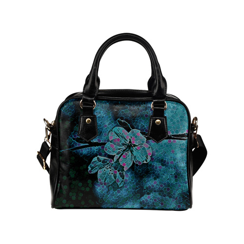 FLOWERS ART BLUE DREAM Shoulder Handbag (Model 1634)