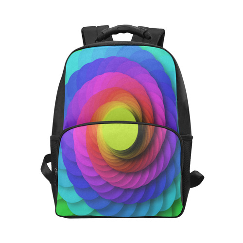 Psychodelic Spirale In Rainbow Colors Unisex Laptop Backpack (Model 1663)
