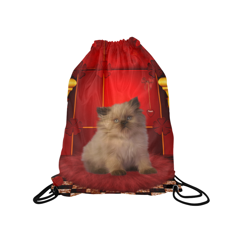 Cute little kitten Medium Drawstring Bag Model 1604 (Twin Sides) 13.8"(W) * 18.1"(H)