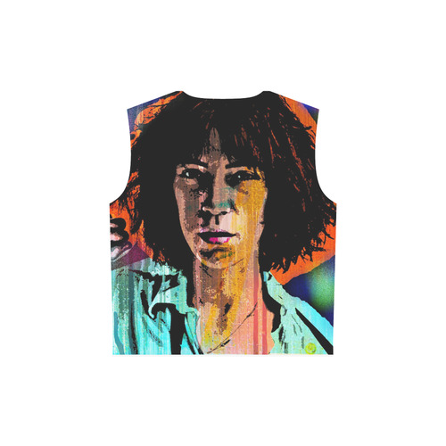 Patti Smith (Large) All Over Print Sleeveless Hoodie for Women (Model H15)