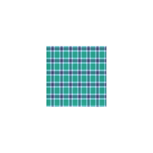Green Blue White Plaid Square Towel 13“x13”