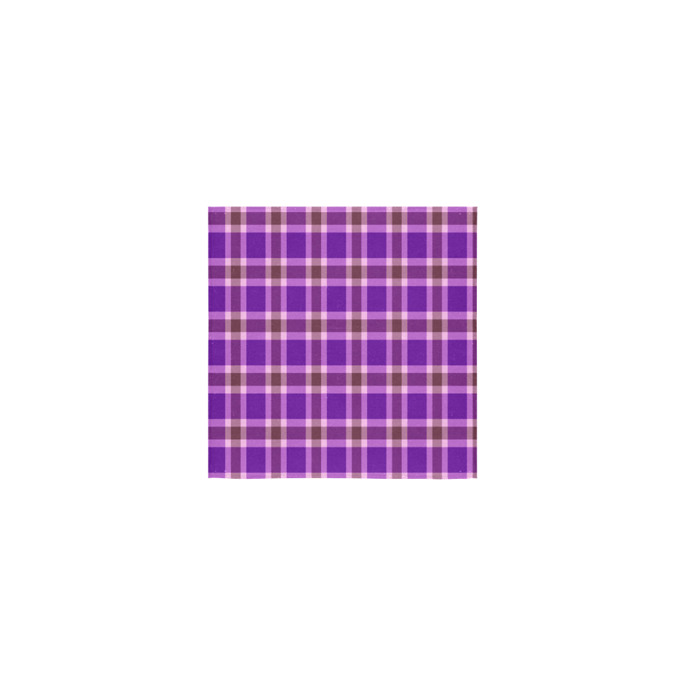 Purple Burgundy White Plaid Square Towel 13“x13”