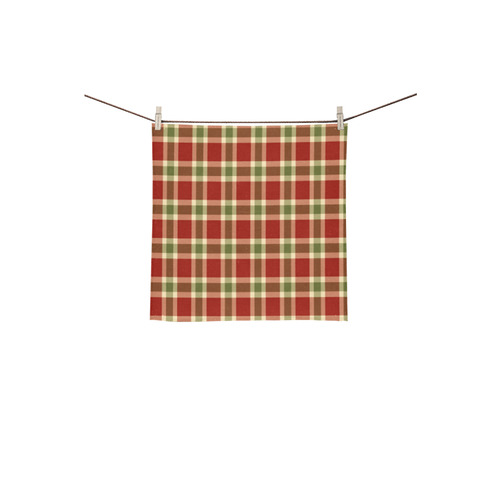 Red And Green Plaid Square Towel 13“x13”