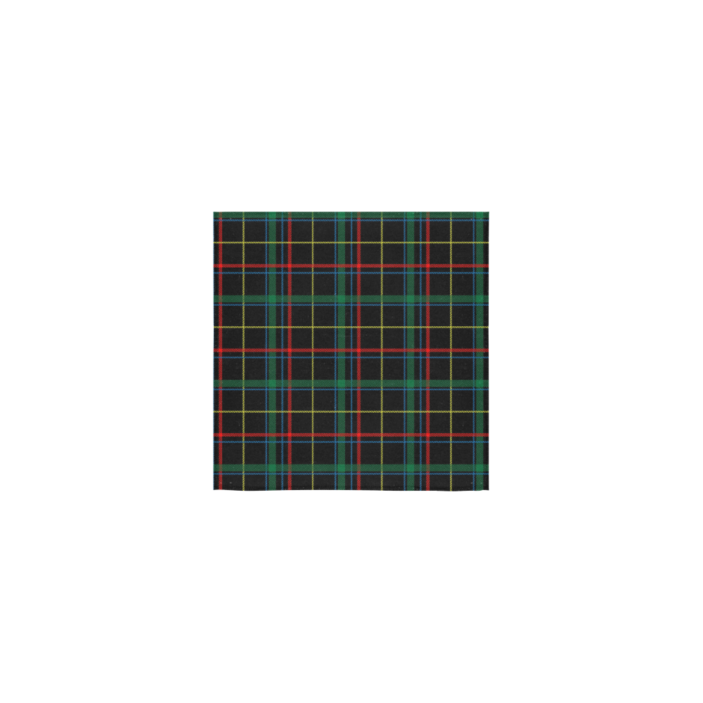 Black Red Green Plaid Square Towel 13“x13”
