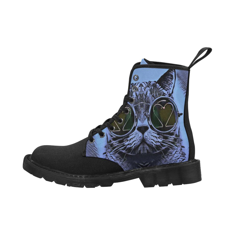 CAT KITTEN BLUE II 4 WOMEN Martin Boots for Women (Black) (Model 1203H)