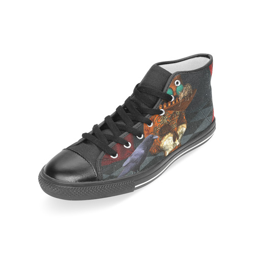 Steampunk skull with rat and hat Women's Classic High Top Canvas Shoes (Model 017)