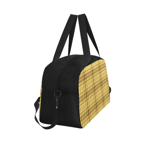 Yellow Brown Plaid Fitness Handbag (Model 1671)