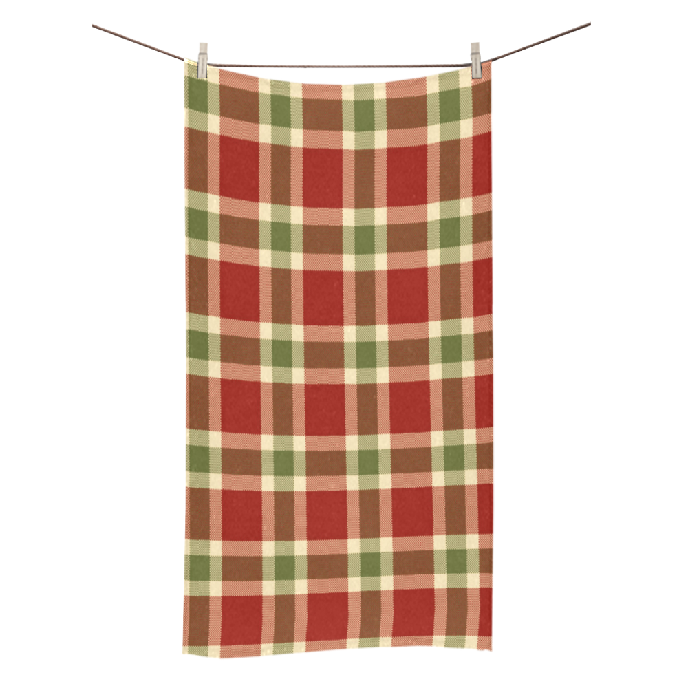 Red And Green Plaid Bath Towel 30"x56"