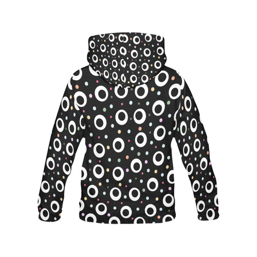 POINTS ON BLACK WOMEN HOODIE All Over Print Hoodie for Women (USA Size) (Model H13)