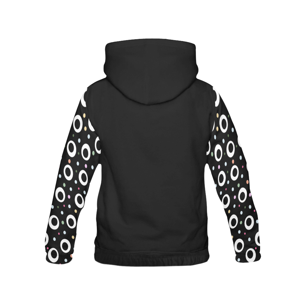 POINTS ON BLACK WOMEN HOODIE II All Over Print Hoodie for Women (USA Size) (Model H13)
