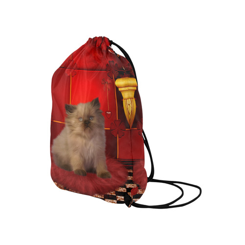Cute little kitten Medium Drawstring Bag Model 1604 (Twin Sides) 13.8"(W) * 18.1"(H)