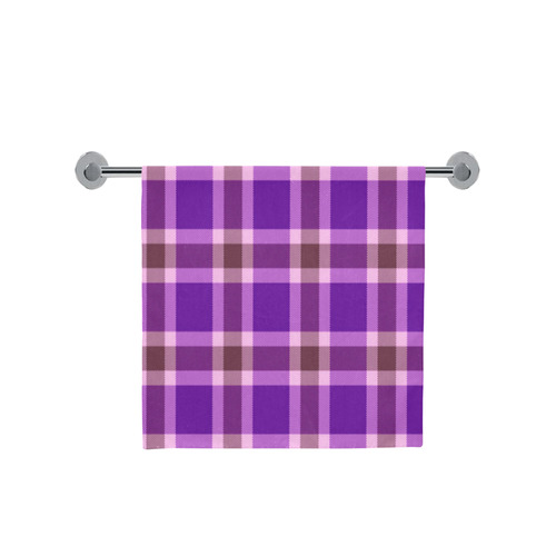 Purple Burgundy White Plaid Bath Towel 30"x56"