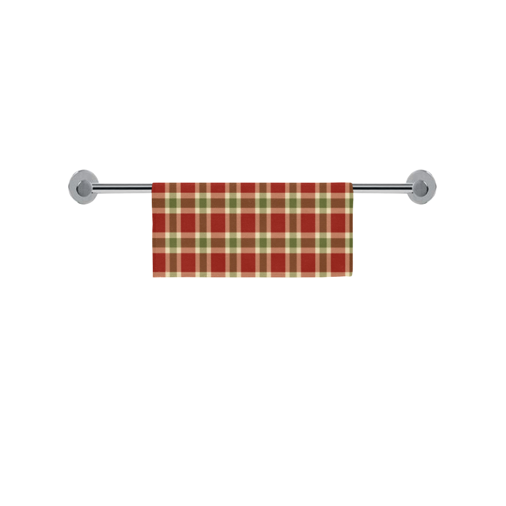 Red And Green Plaid Square Towel 13“x13”