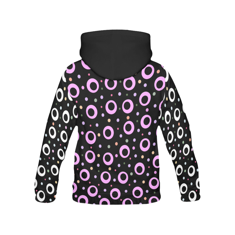 POINTS ON BLACK III 4 WOMEN All Over Print Hoodie for Women (USA Size) (Model H13)