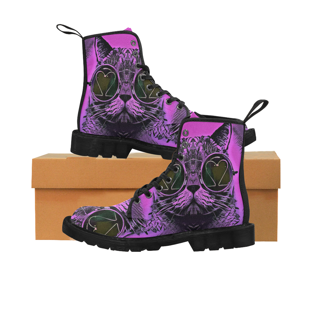 CAT KITTEN PINKY 4 WOMEN Martin Boots for Women (Black) (Model 1203H)