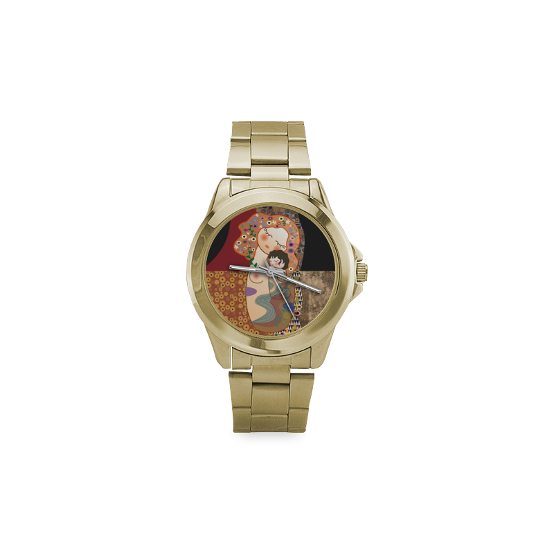 Kokeshis Mother and child of Klimt Custom Gilt Watch(Model 101)