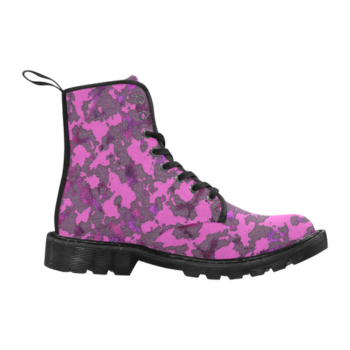 CAMOUFLAGE PINK LUXURY 4 WOMEN Martin Boots for Women (Black) (Model 1203H)