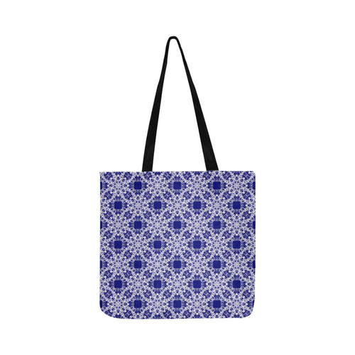 baroque style blue pattern Reusable Shopping Bag Model 1660 (Two sides)