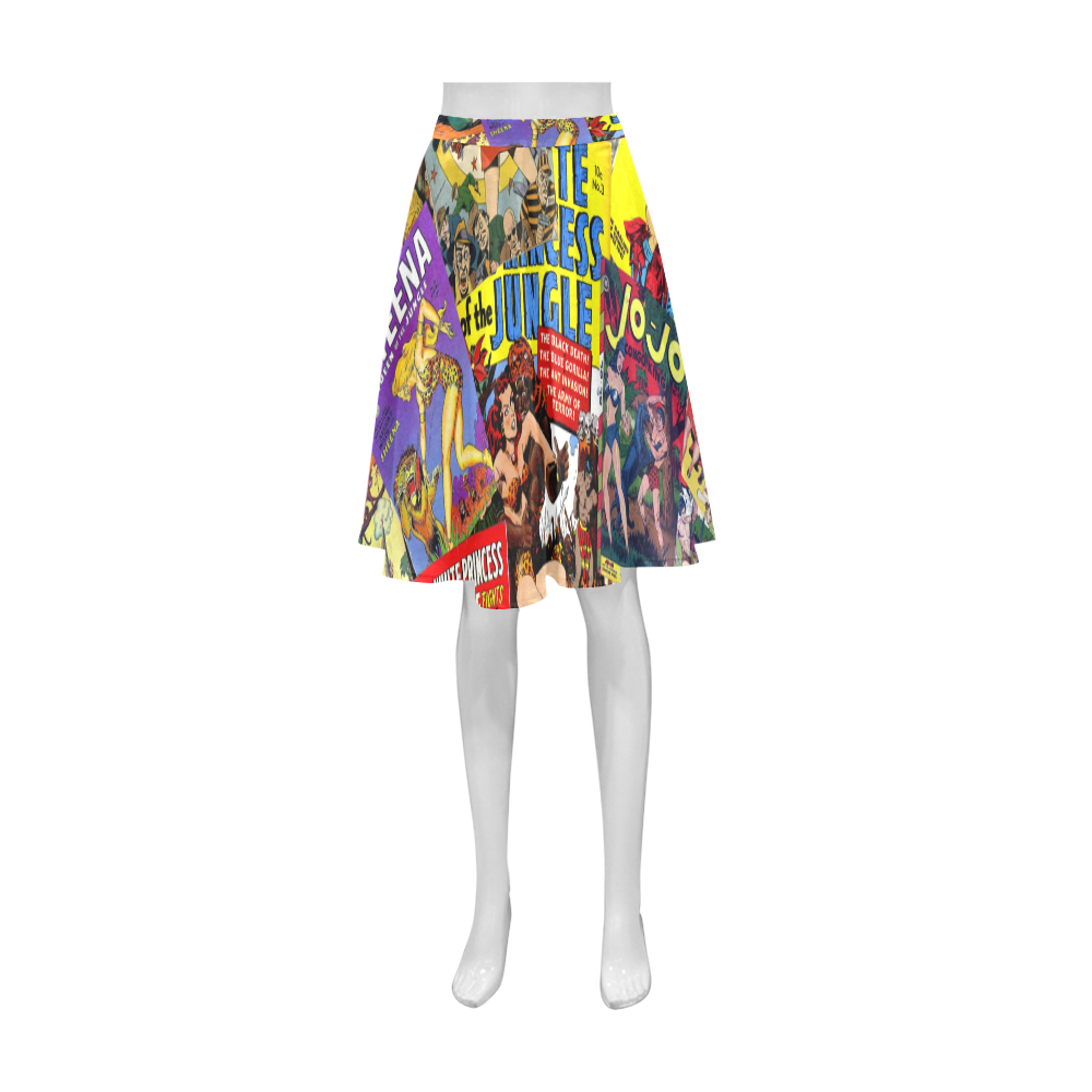 Vintage Comic Collage Athena Women's Short Skirt (Model D15)