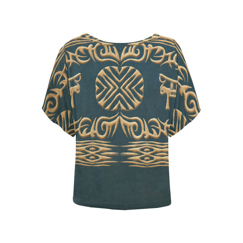 ethnic african texture. Women's Batwing-Sleeved Blouse T shirt (Model T44)