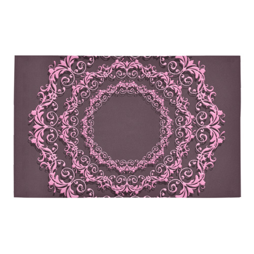 Pink floral mandala. Bath Rug 20''x 32''