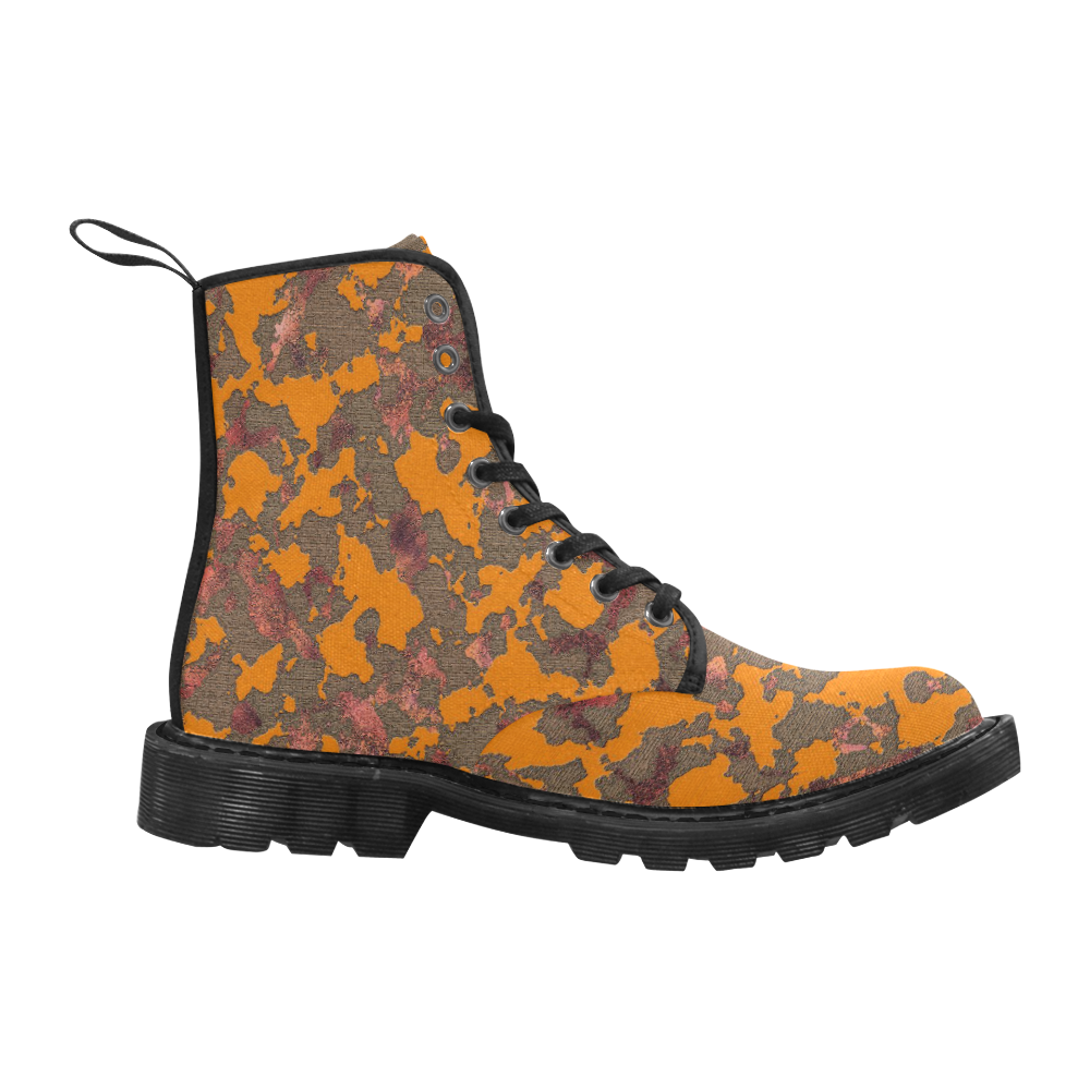 CAMOUFLAGE ORANGE LUXURY 4 WOMEN Martin Boots for Women (Black) (Model 1203H)