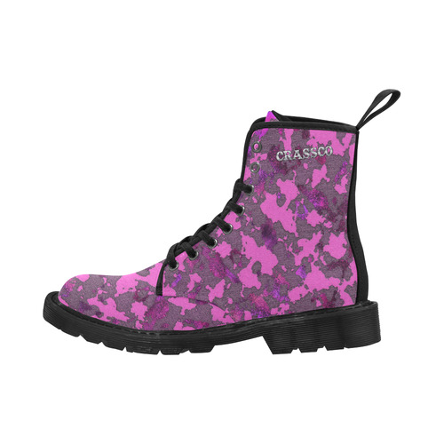 CAMOUFLAGE PINK LUXURY 4 WOMEN Martin Boots for Women (Black) (Model 1203H)