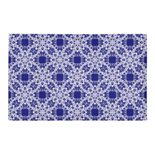 baroque style blue pattern Bath Rug 20''x 32''