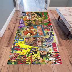 Vintage Comic Collage Area Rug 7'x3'3''