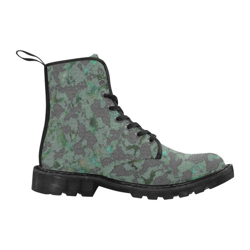 CAMOUFLAGE GREEN 4 WOMEN Martin Boots for Women (Black) (Model 1203H)