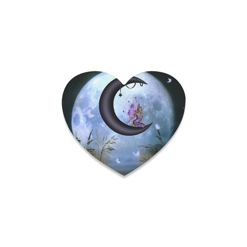 Wonderful fairy on the moon Heart Coaster