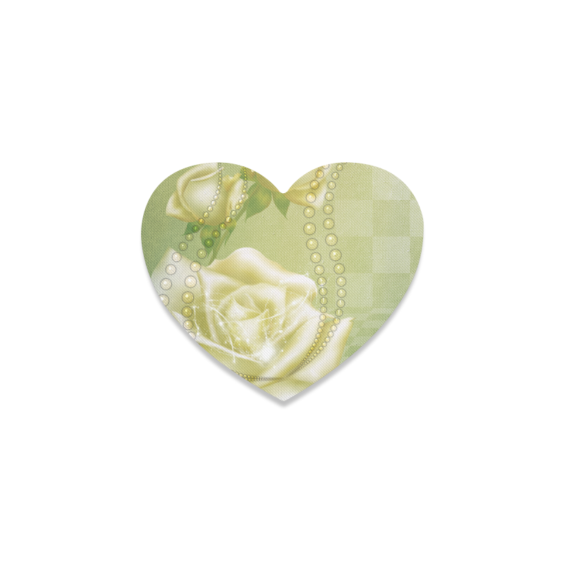 Beautiful soft green roses Heart Coaster