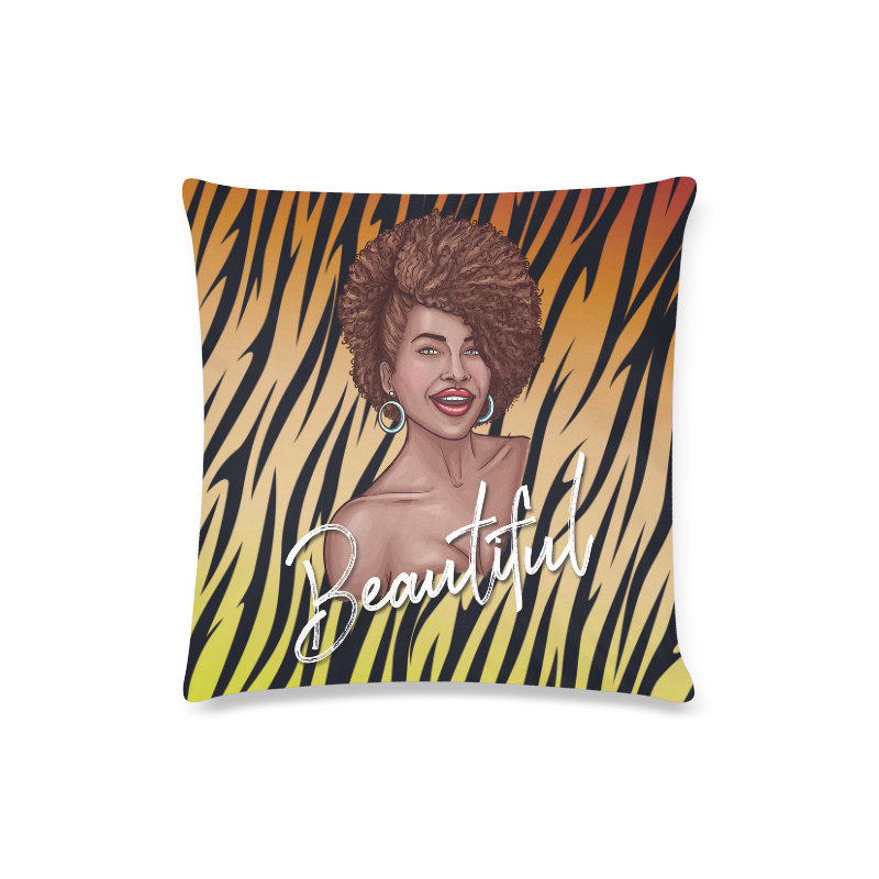 Black is Beautiful Custom Zippered Pillow Case 16"x16" (one side)