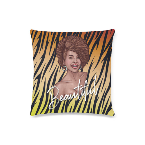 Black is Beautiful Custom Zippered Pillow Case 16"x16" (one side)