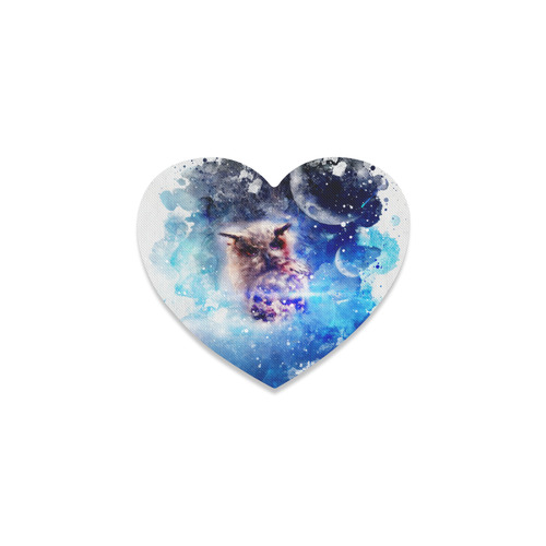 Watercolor, owl in the unoverse Heart Coaster