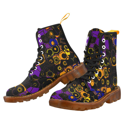 Modern Art Abstract Black and Colors Martin Boots For Men Model 1203H