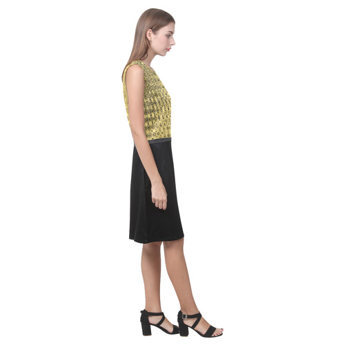 BUSINESS GOLD OPTIC TEXTURE Eos Women's Sleeveless Dress (Model D01)