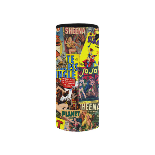 Vintage Comic Collage Neoprene Water Bottle Pouch/Small