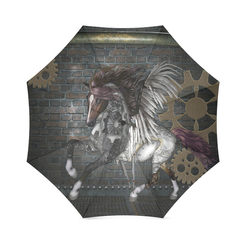 Steampunk, awesome steampunk horse with wings Foldable Umbrella (Model U01)