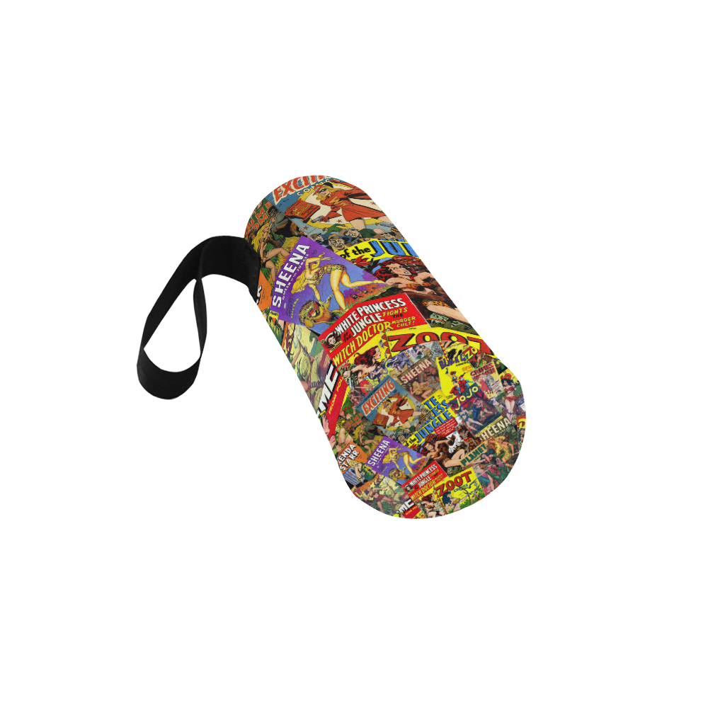 Vintage Comic Collage Neoprene Water Bottle Pouch/Small