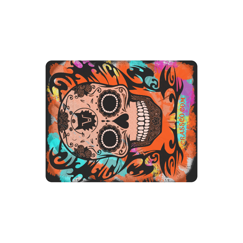 SKULL CRASSCO ORANGE MOUSEPAD Rectangle Mousepad