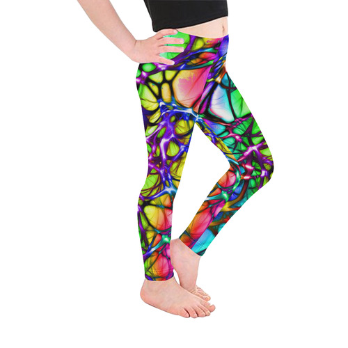 alive 5 (abstract) by JamColors Kid's Ankle Length Leggings (Model L06)